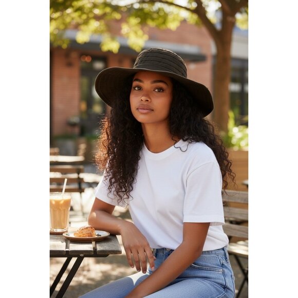 California Hat Company Packable Wide Brim Sun Hat OS Brown - Picture 5 of 5